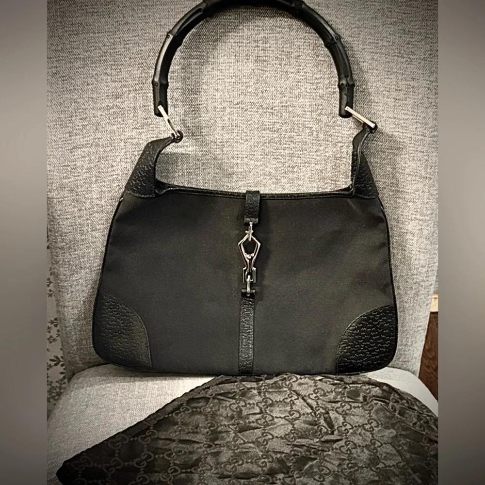 Gucci GG Monogram Vintage Bamboo Ring Handle Shoulder Bag Y2K  (w/Dust Bag) - Picture 5 of 12